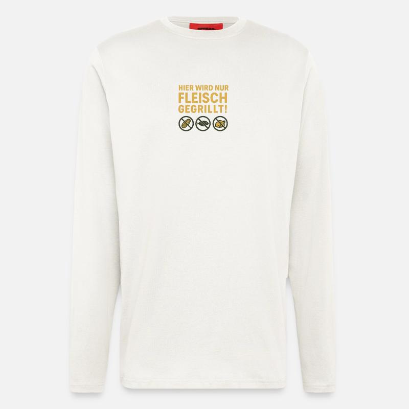 Hier wird nur Fleisch...witziges Motiv - Langarmshirt - made by SPREAD  - OFF WHITE