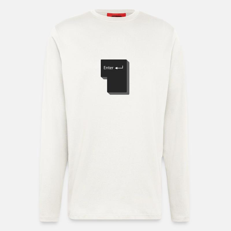 Enter button computer gift idea - Longsleeve - made by SPREAD  - OFF WHITE