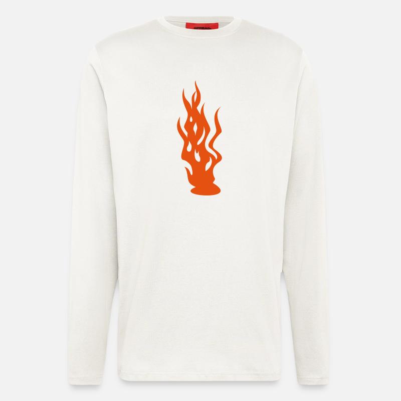 Flammen / flames (1c) - Langarmshirt - made by SPREAD  - OFF WHITE