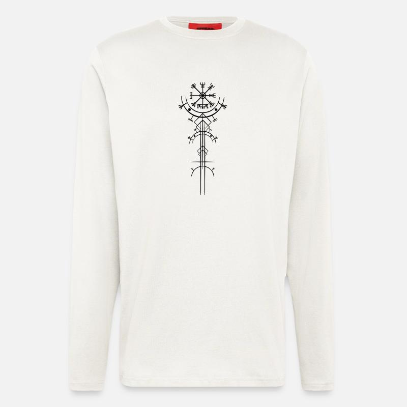 Vegvísir - Langarmshirt - made by SPREAD  - OFF WHITE