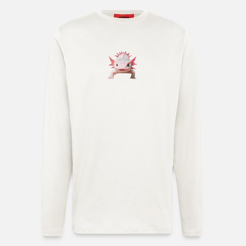 Glücklicher Axolotl - Langarmshirt - made by SPREAD  - OFF WHITE