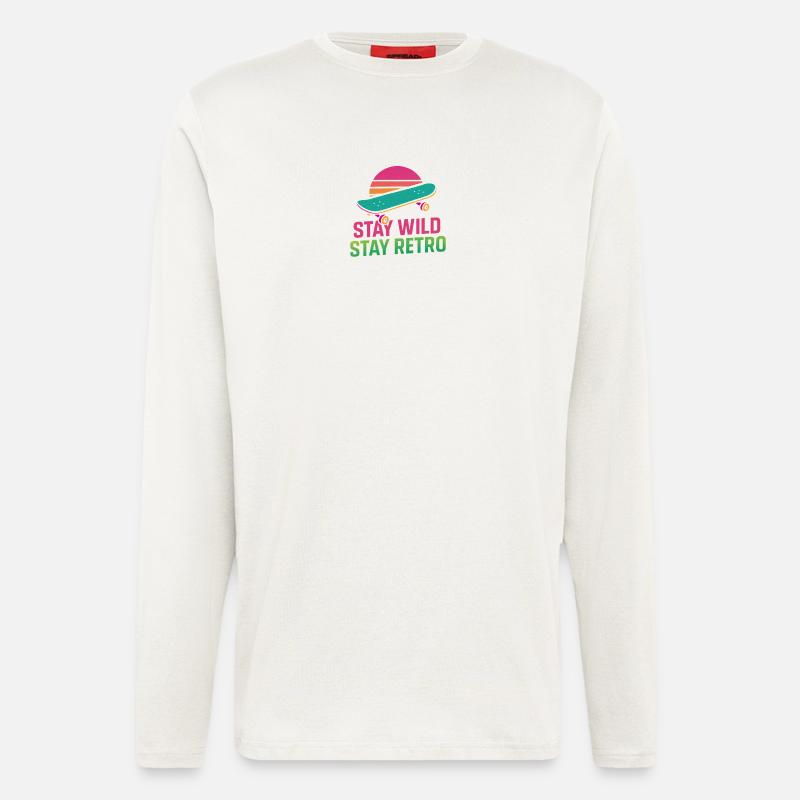 Stay Wild Retro Skate - Langarmshirt - made by SPREAD  - OFF WHITE