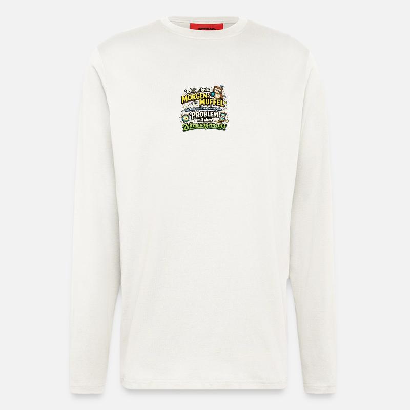 Morgenmuffel mit Zeitmanagement-Problem - Langarmshirt - made by SPREAD - OFF WHITE