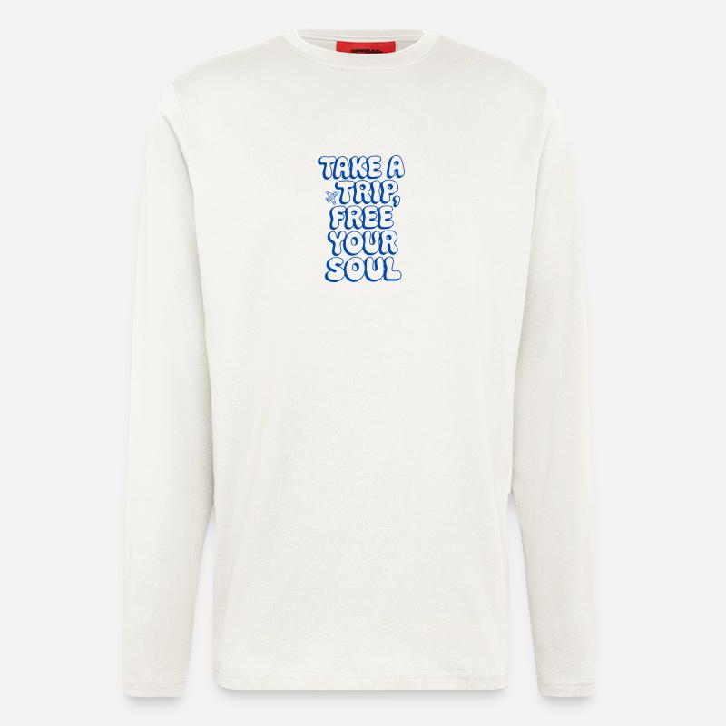 Reisen-Spruch-Eine Reise unternehmen... - Langarmshirt - made by SPREAD  - OFF WHITE