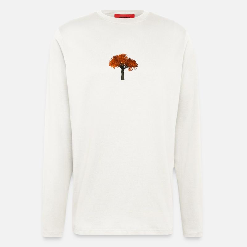 Baum mit orangen Blättern - Herbst - Langarmshirt - made by SPREAD  - OFF WHITE