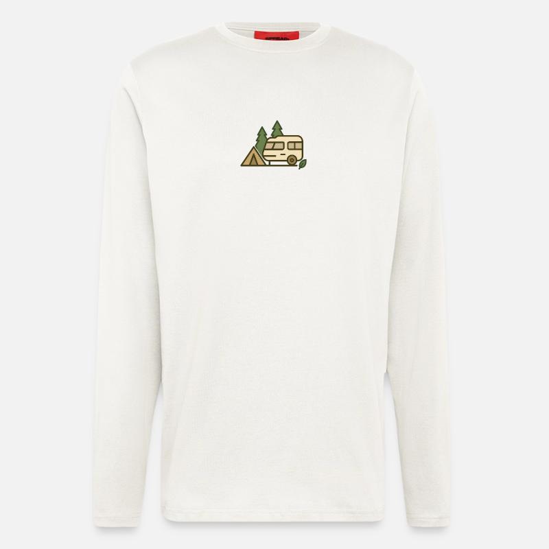 Abenteuer Camping Naturdesign - Langarmshirt - made by SPREAD  - OFF WHITE