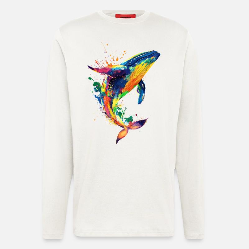 Wal Pop Art Bunt - Langarmshirt - made by SPREAD  - OFF WHITE