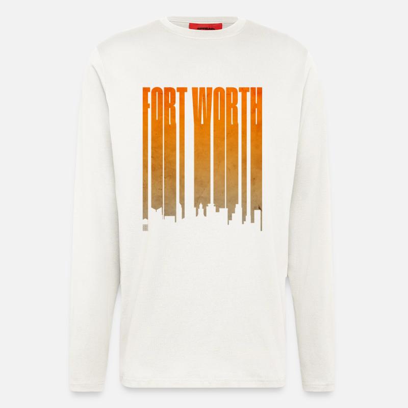 Fort Worth Skyline Gradient - Langarmshirt - made by SPREAD  - OFF WHITE