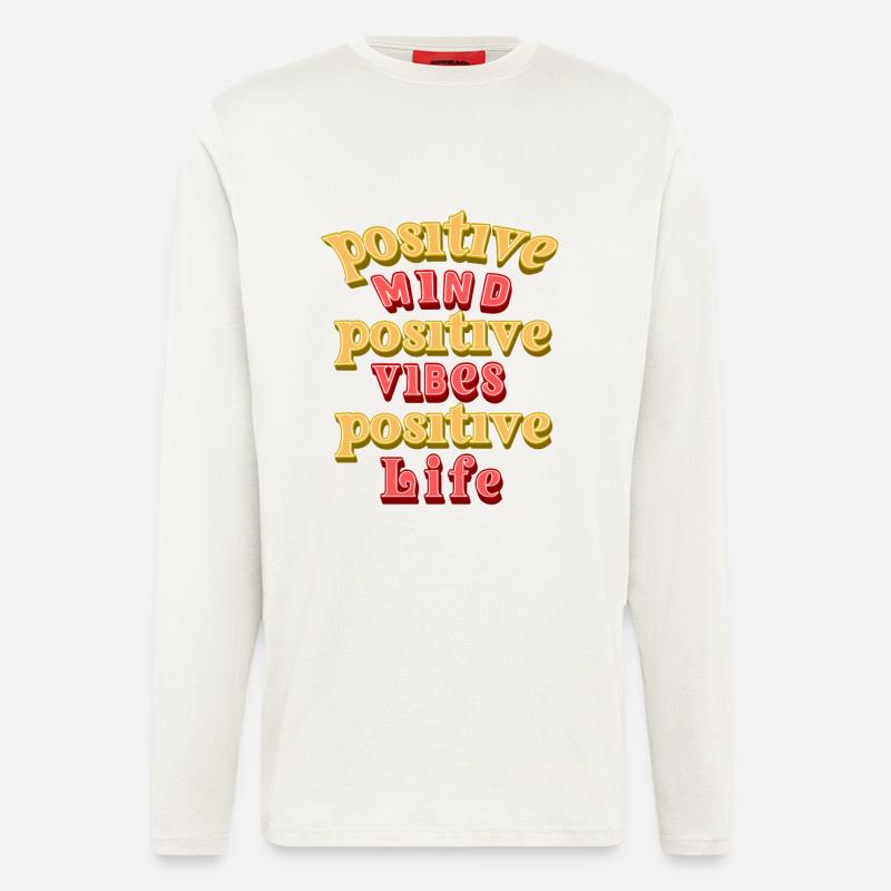 Positiver Geist, positive Stimmung - Langarmshirt - made by SPREAD - OFF WHITE