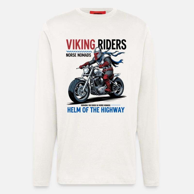 Wikinger Biker - Langarmshirt - made by SPREAD  - OFF WHITE