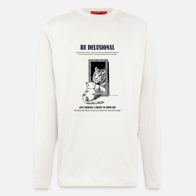 Be Delusional Typo Print - Langarmshirt - made by SPREAD  - OFF WHITE