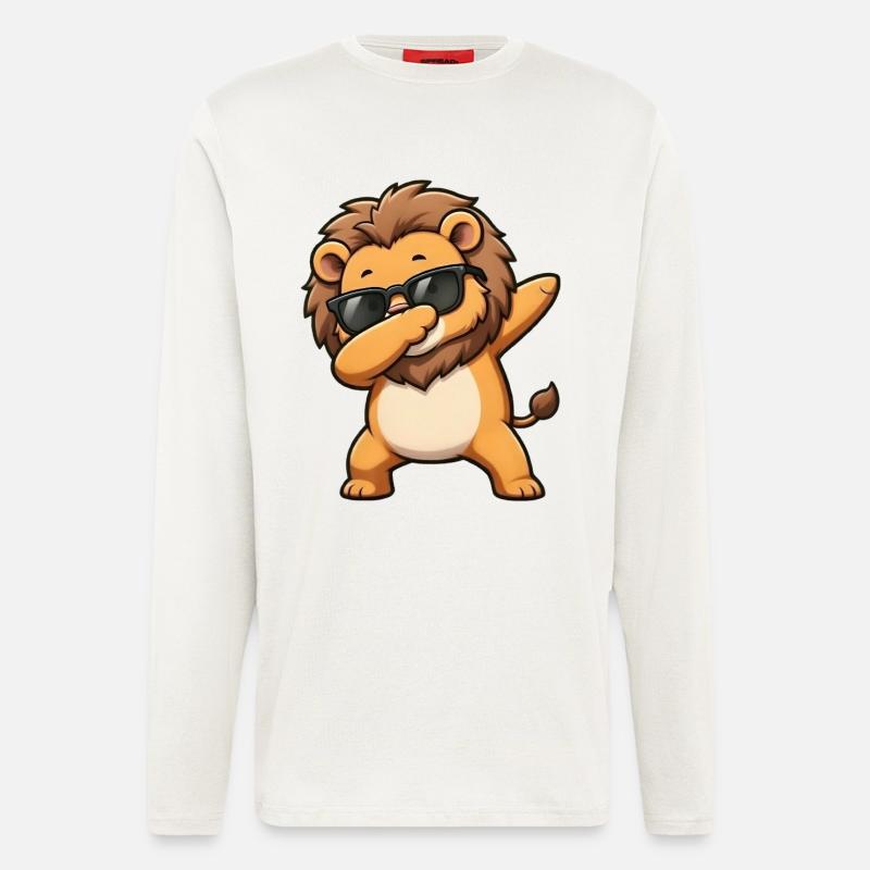 Dabbing Löwe - Langarmshirt - made by SPREAD  - OFF WHITE
