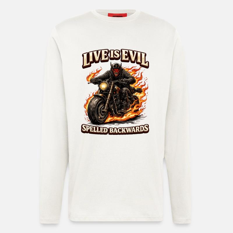 Live Is Evil Spelled Backwards - Langarmshirt - made by SPREAD  - OFF WHITE