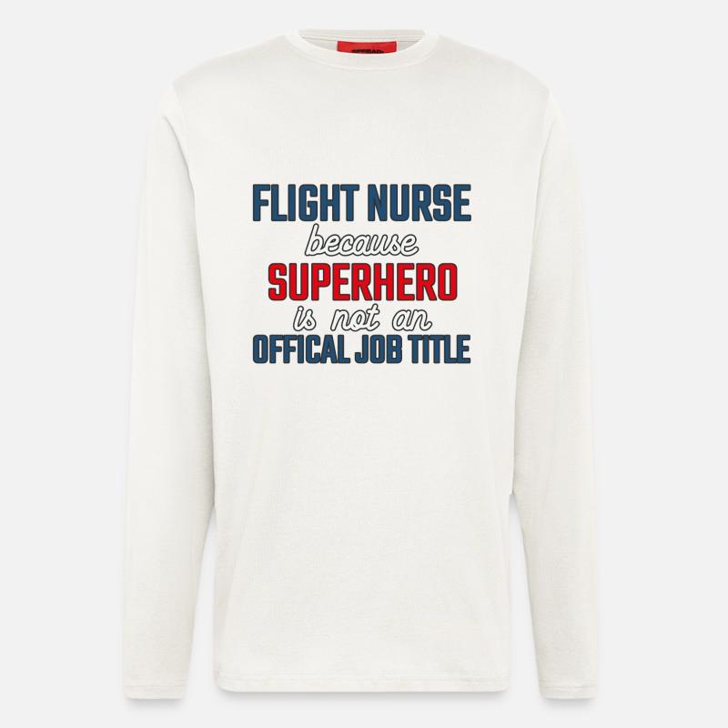 Flight Nurse Superhero Luftrettung - Langarmshirt - made by SPREAD  - OFF WHITE