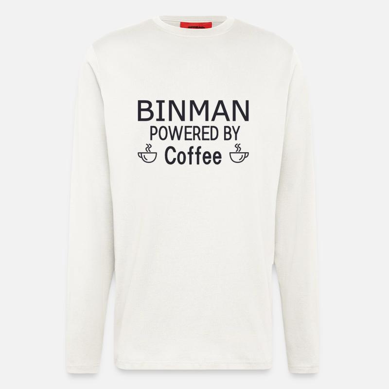 Binman Powered By Coffee - Langarmshirt - made by SPREAD  - OFF WHITE