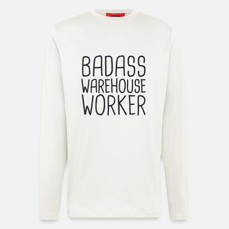 Warehouse Worker Badass - Langarmshirt - made by SPREAD  - OFF WHITE