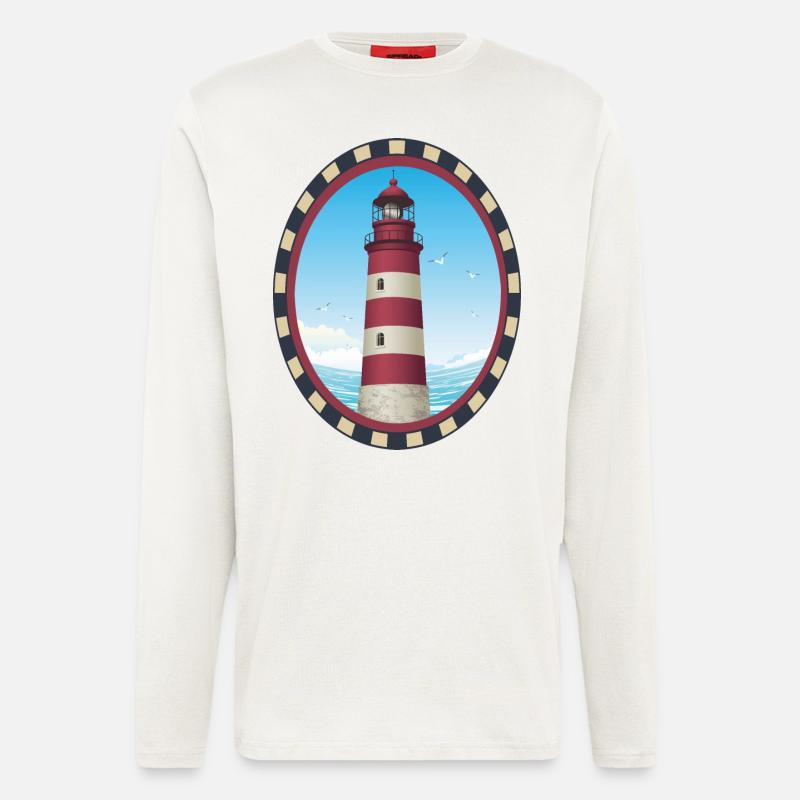 Leuchtturm Geschenk- Leuchtturm - Langarmshirt - made by SPREAD  - OFF WHITE