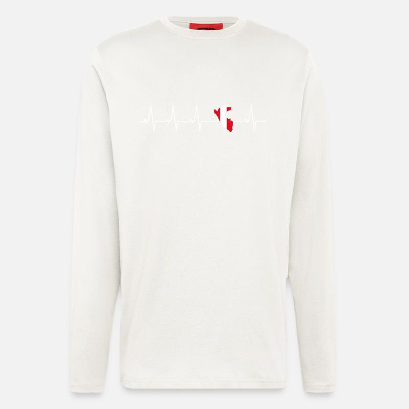 Ich liebe Peru - Herzschlag - Langarmshirt - made by SPREAD  - OFF WHITE