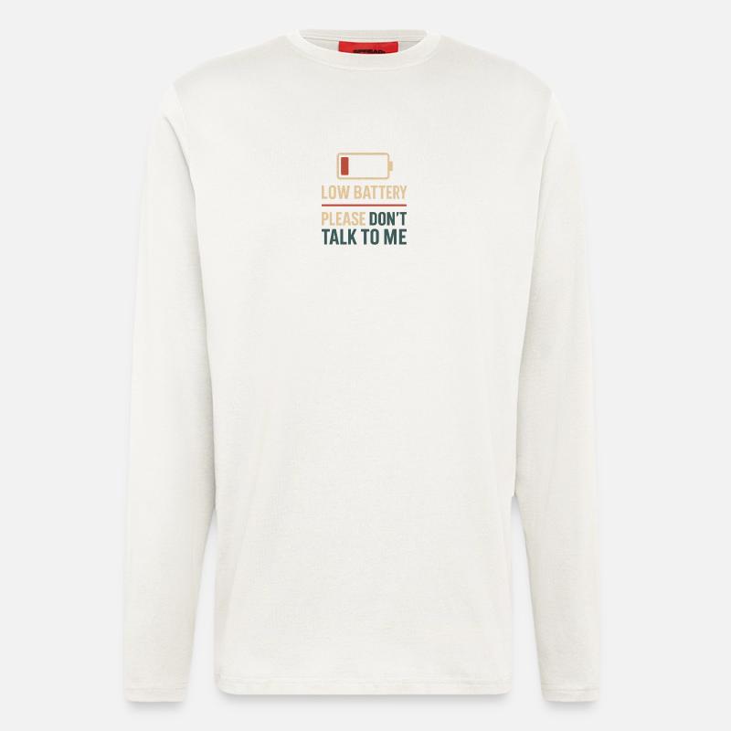 Low Battery - Langarmshirt - made by SPREAD  - OFF WHITE