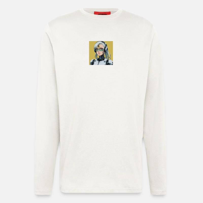 Cyborg Avatar mit Headset - Langarmshirt - made by SPREAD  - OFF WHITE