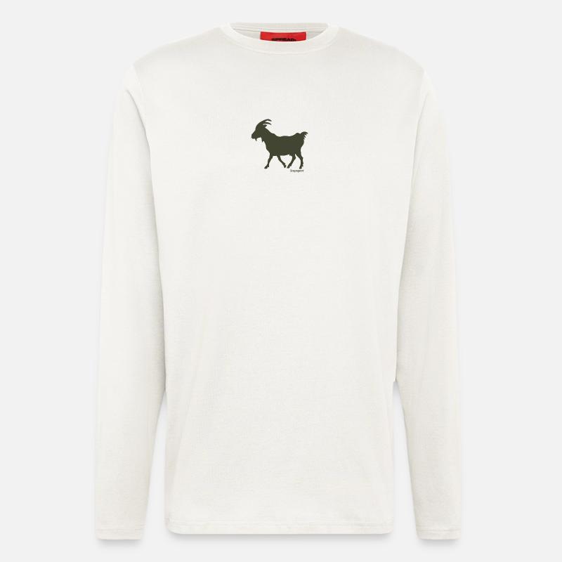 Sündenbock Ziege oliv - Langarmshirt - made by SPREAD  - OFF WHITE