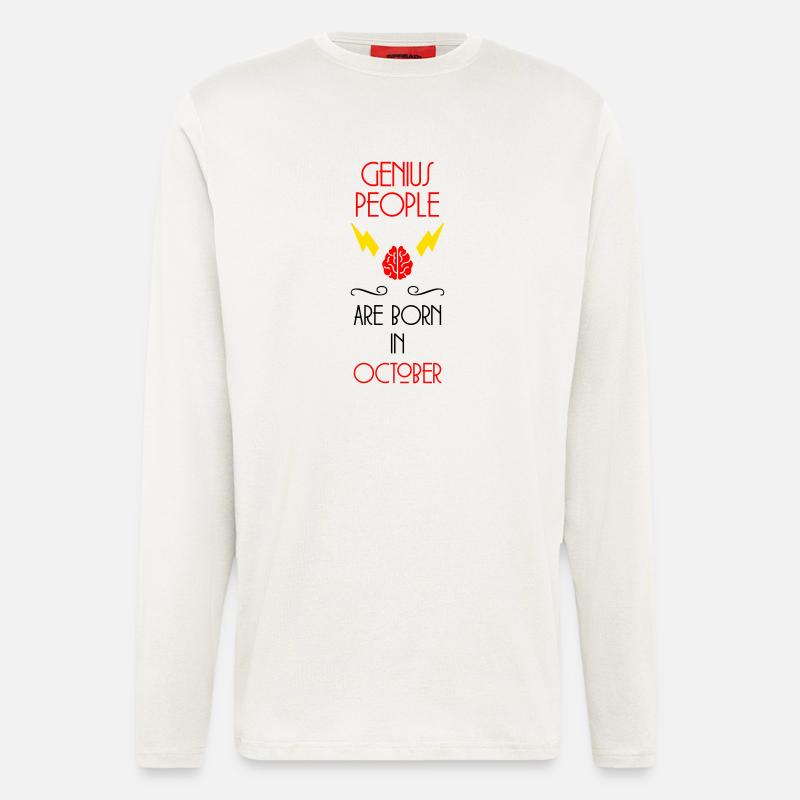 Genie Born October Baby Geschenk - Langarmshirt - made by SPREAD  - OFF WHITE