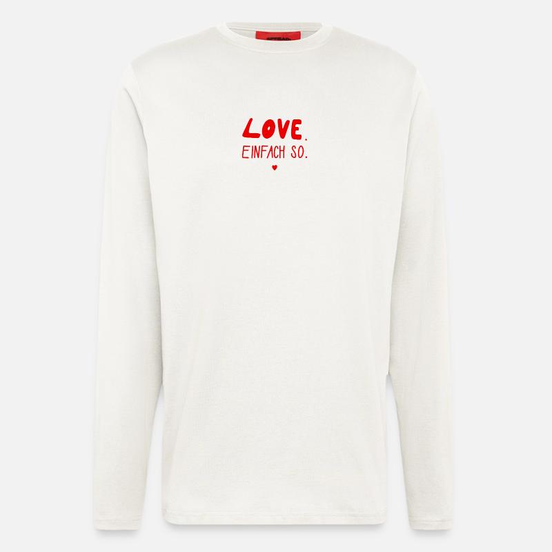 Amour. Comme ça. Saint-Valentin, Mariage, Amour - Manches longues bio décontracté fabriqué en UE - OFF WHITE