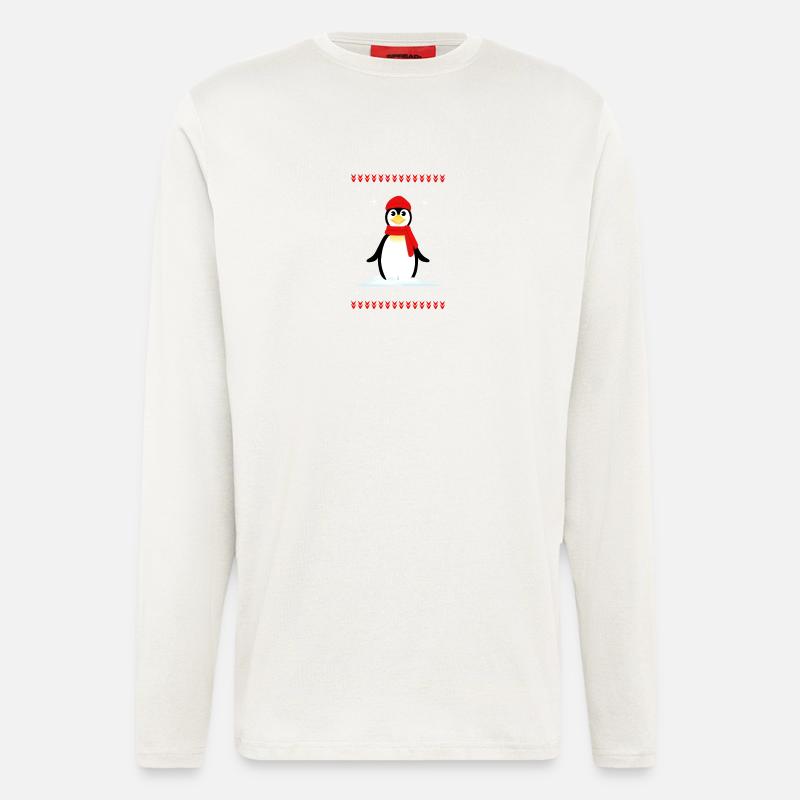 Pinguin Weihnachten Winter - Langarmshirt - made by SPREAD  - OFF WHITE