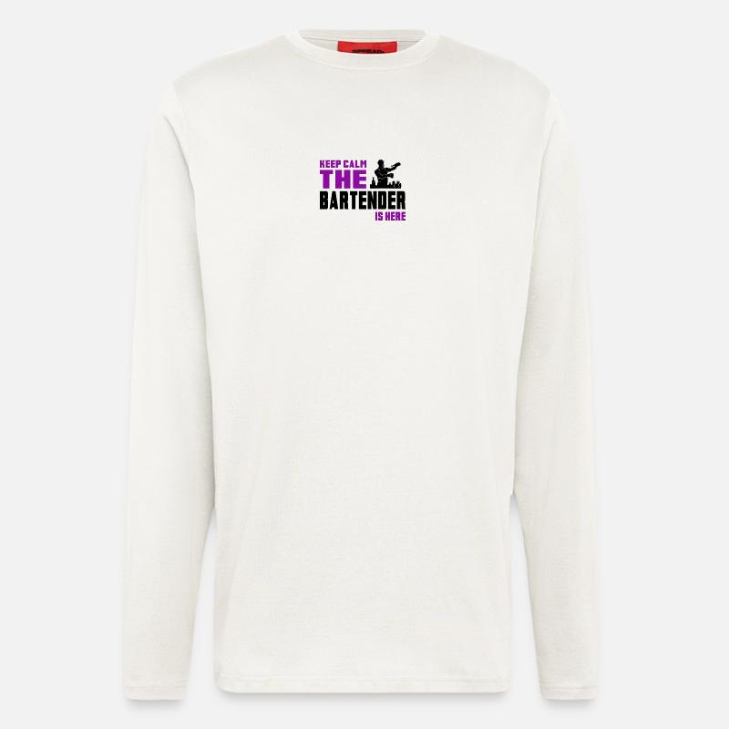 Keep Calm Barkeeper Design - Langarmshirt - made by SPREAD - OFF WHITE
