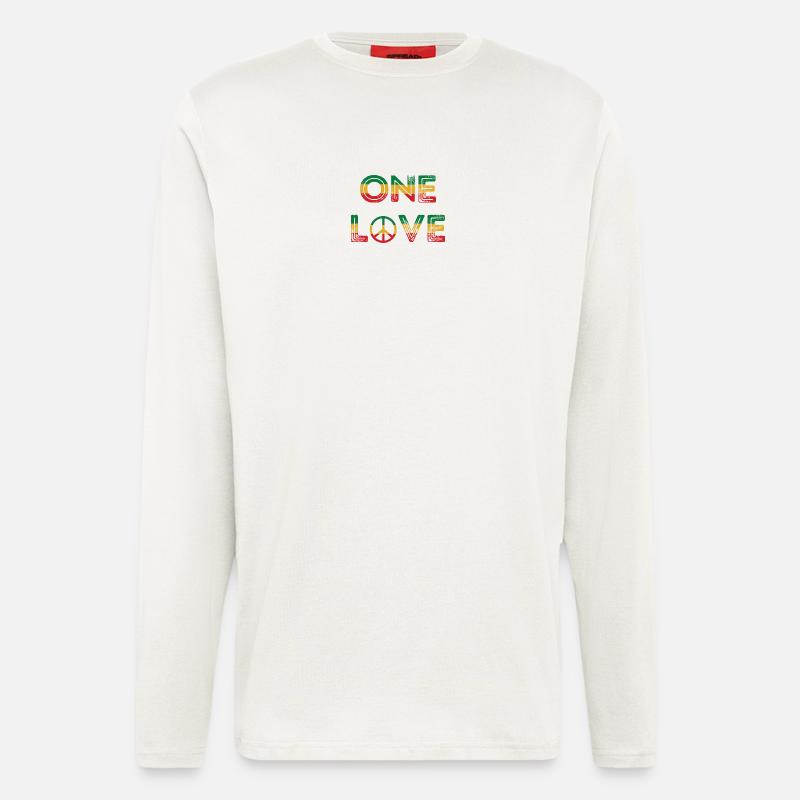 One Love Reggae Peace - Langarmshirt - made by SPREAD  - OFF WHITE