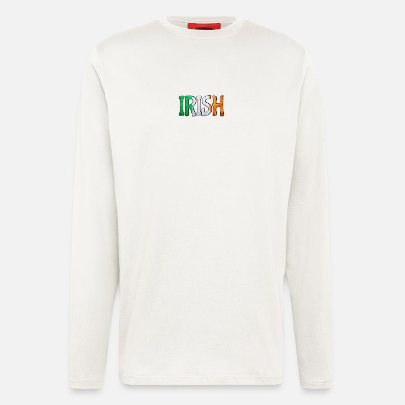 Irish Flag Letters Patchwork - Langarmshirt - made by SPREAD  - OFF WHITE