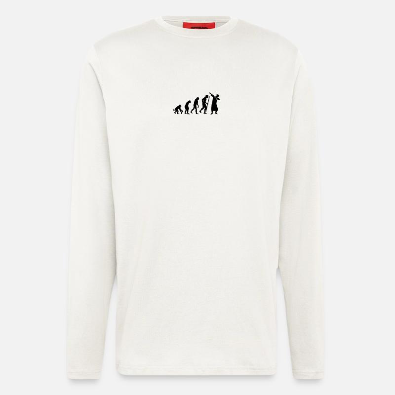 Evolution dab dabbing graduation college student - Langarmshirt - made by SPREAD  - OFF WHITE