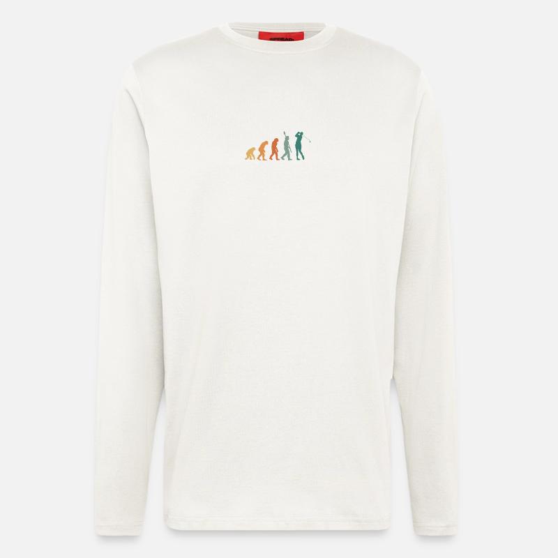 Evolution Golf rétro - Manches longues bio décontracté fabriqué en UE - OFF WHITE