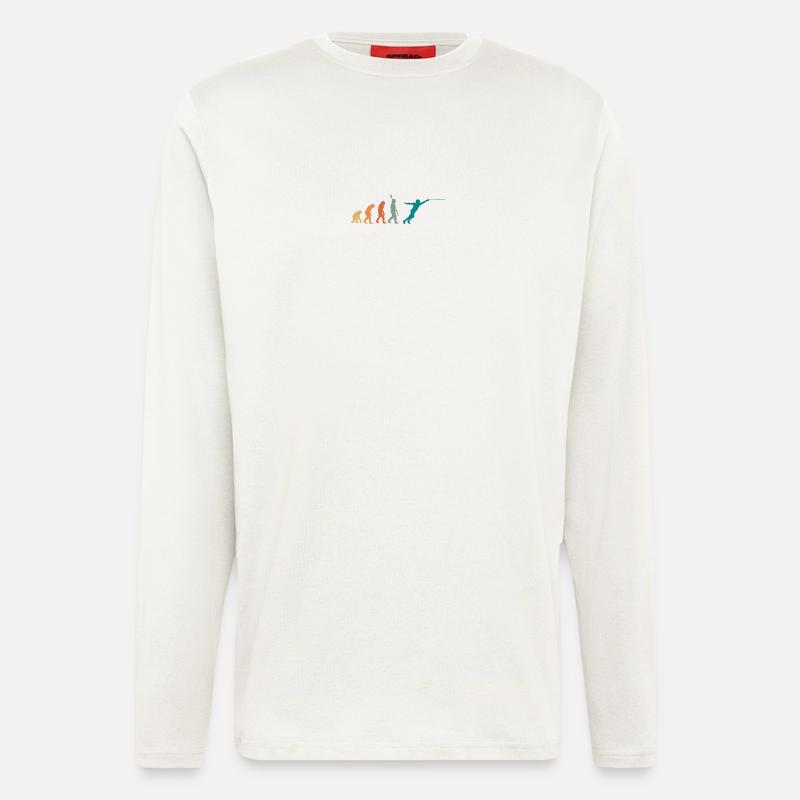 Evolution Retro Fechten - Langarmshirt - made by SPREAD  - OFF WHITE