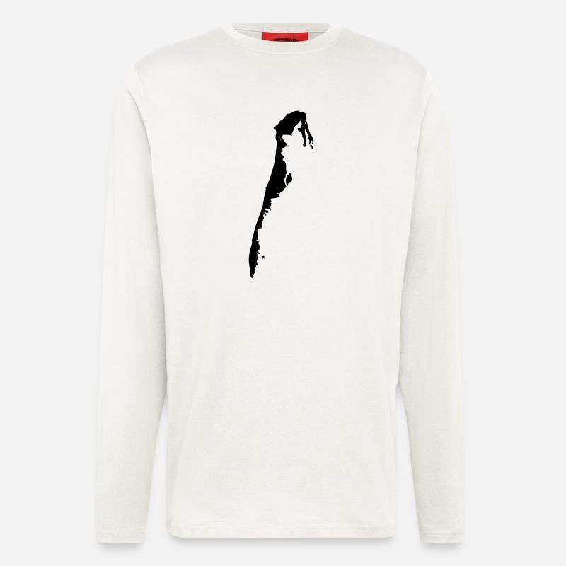 Hiddensee-Karte - Langarmshirt - made by SPREAD  - OFF WHITE