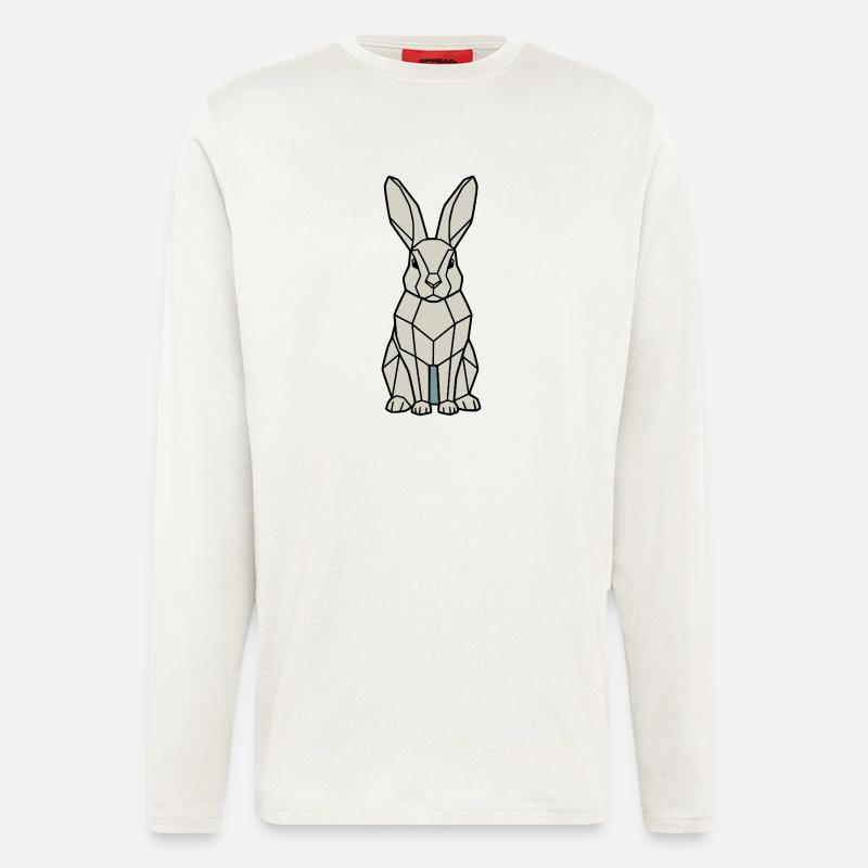 Geometric Bunny Low Poly Modern - Longsleeve - made by SPREAD  - OFF WHITE