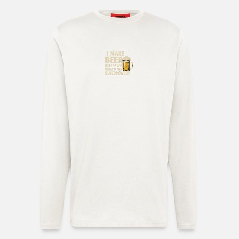 Bier verschwindet – deine Superkraft? - Langarmshirt - made by SPREAD  - OFF WHITE