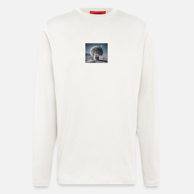 Cat on the Moon - Langarmshirt - made by SPREAD  - OFF WHITE
