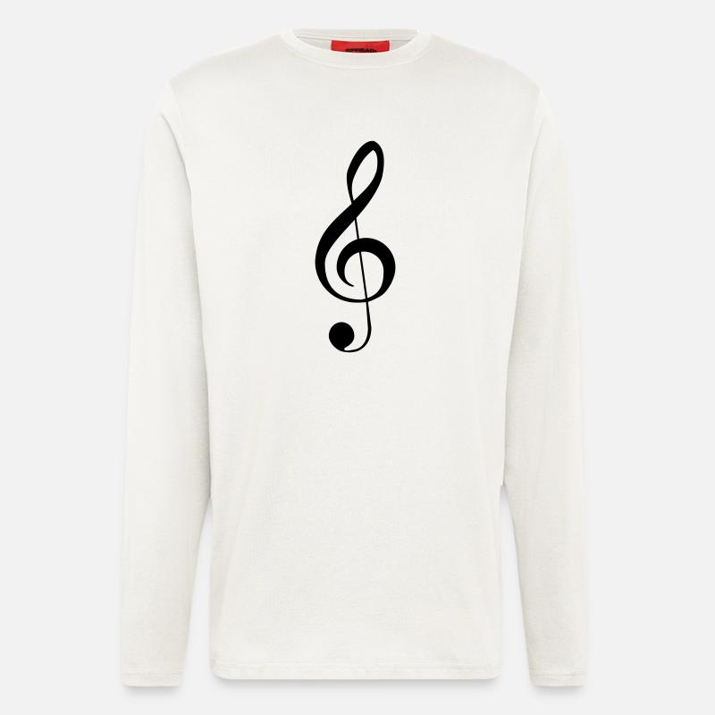 Notenschlüssel Musik Note - Langarmshirt - made by SPREAD  - OFF WHITE