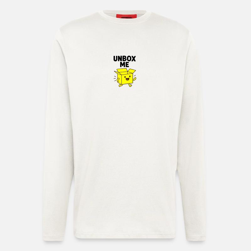 Fröhliche Box Charakter Illustration - Langarmshirt - made by SPREAD  - OFF WHITE