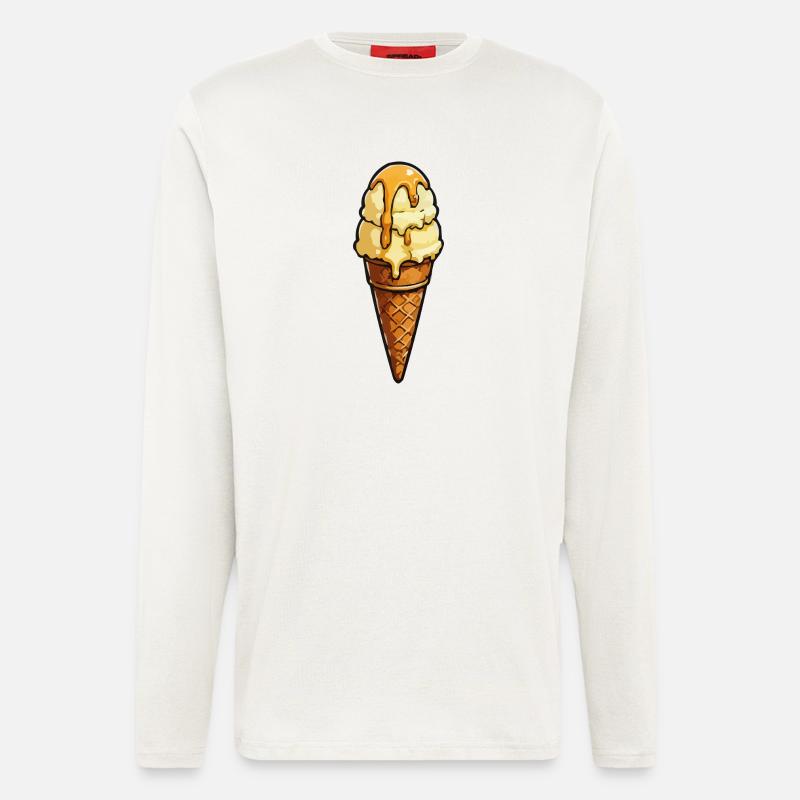 Karamelldrip EisKegel - Longsleeve - made by SPREAD - OFF WHITE