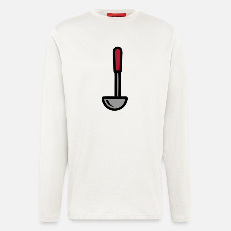Schöpfkelle Suppe Kochen Restaurant Küchenchef - Langarmshirt - made by SPREAD  - OFF WHITE