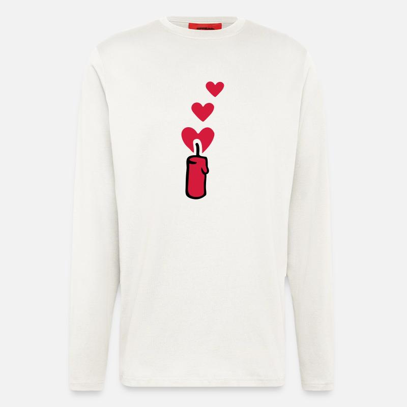 Herz Kerze 2 - Langarmshirt - made by SPREAD  - OFF WHITE