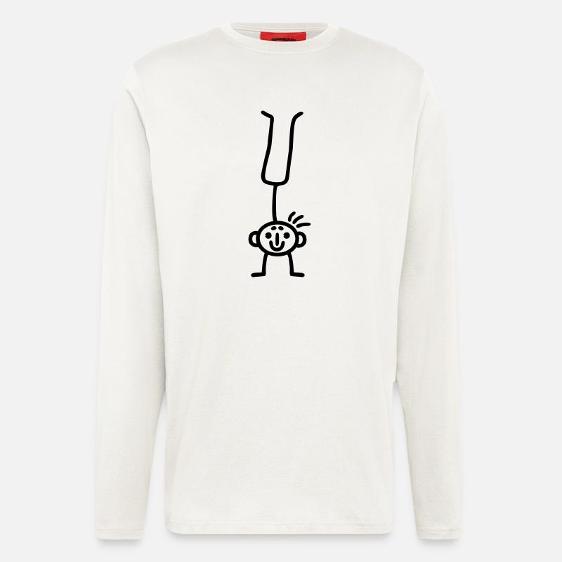 Strichmännchen Handstand - Langarmshirt - made by SPREAD - OFF WHITE