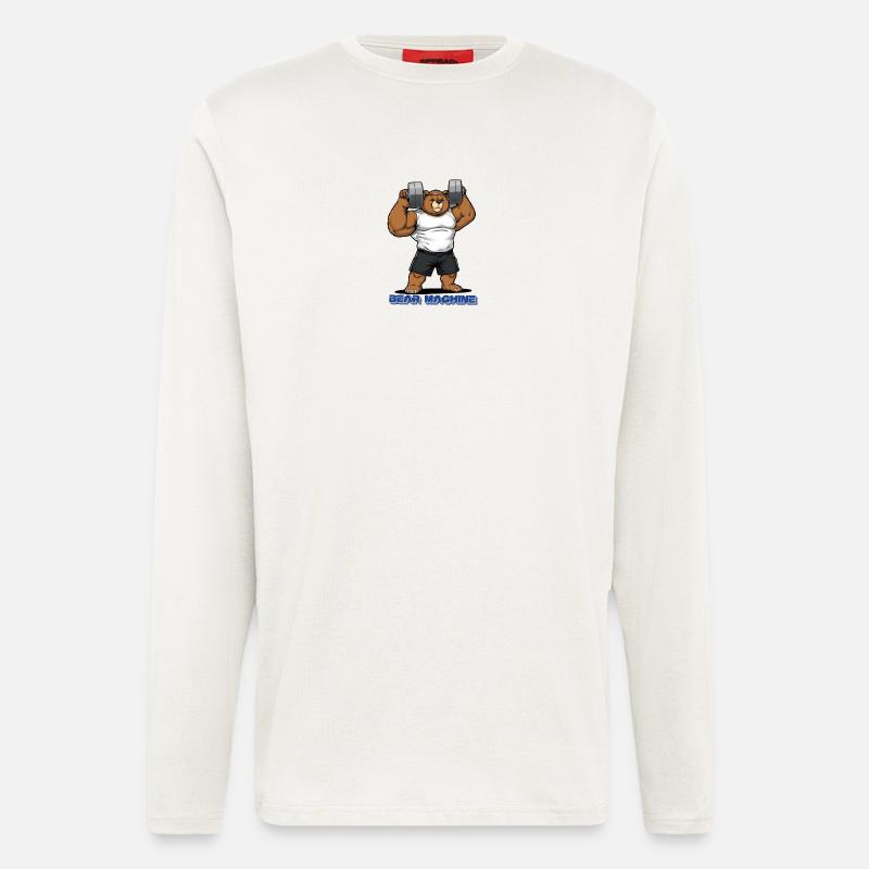 Bear Machine Muskelbär im Gym - Langarmshirt - made by SPREAD  - OFF WHITE