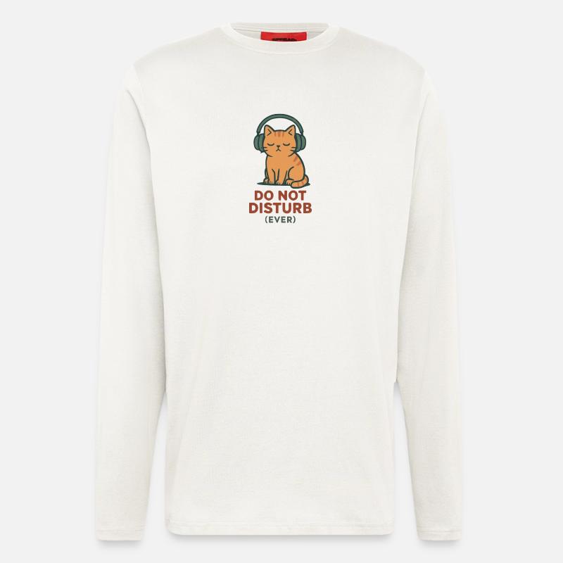 Katzenkopfhörer nicht stören - Langarmshirt - made by SPREAD  - OFF WHITE