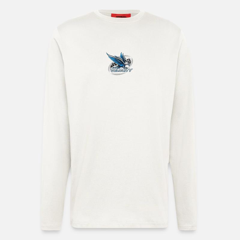 Conception Speed Eagle Racing - Manches longues bio décontracté fabriqué en UE - OFF WHITE