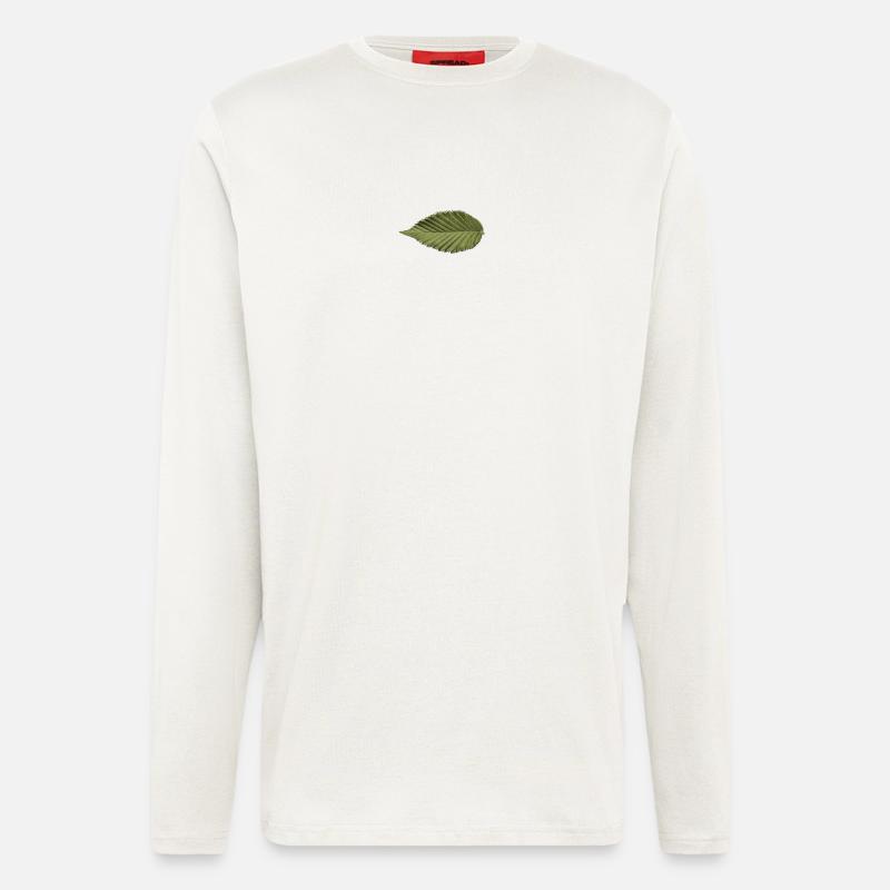 Leaf Structure Olive Green Pattern - Longsleeve - made by SPREAD  - OFF WHITE