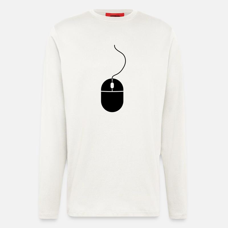 Computer Mouse - Manches longues bio décontracté fabriqué en UE - OFF WHITE
