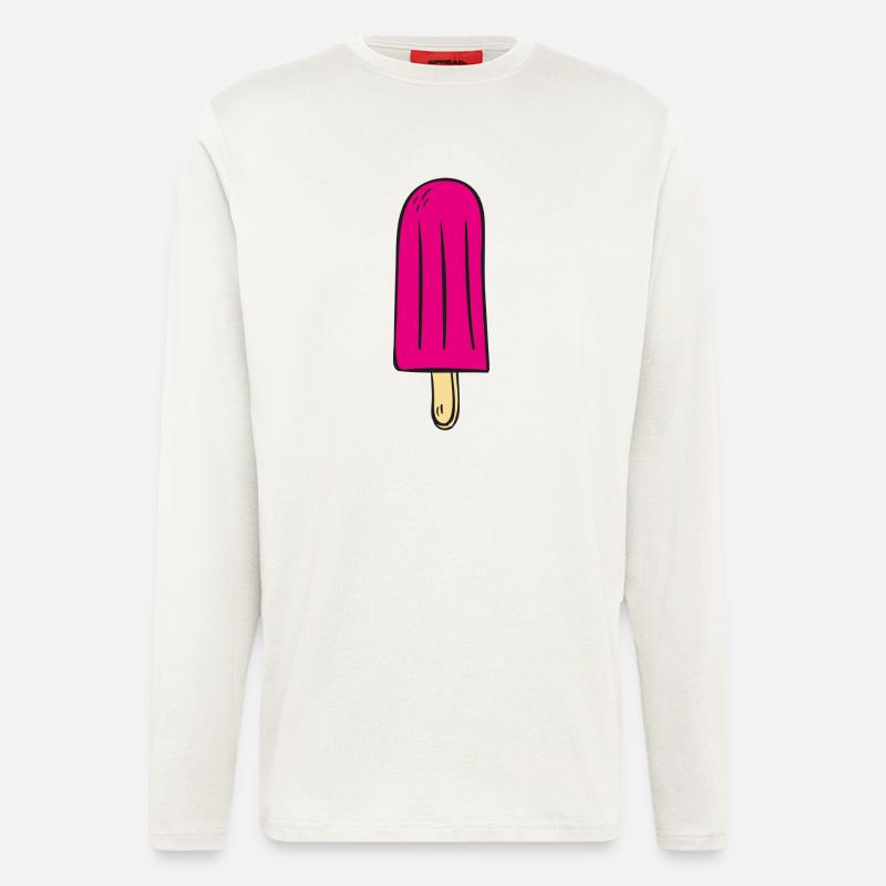 Pinkes Eis am Stiel - Langarmshirt - made by SPREAD - OFF WHITE
